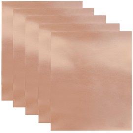 vootape 5Pcs 3.15 Mil Copper Foil Sheet [11.8inch x 7.9inch] with Double-Sided Conductive Adhesive Copper Tape for Guitar, DIY Crafts, Stained Glass, Electrical Repairs, Soldering, Grounding