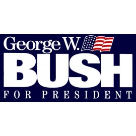 George W Bush Replica 2000 2004 For President Campaign Bumper Sticker