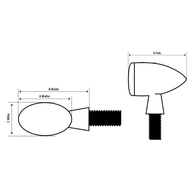 Shin Yo Blinker CATEYE,schwarz, lang, Glas getoent,E-gepr.