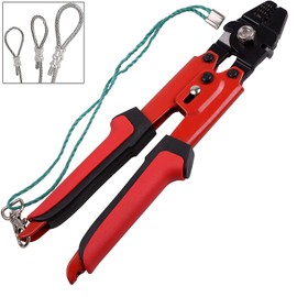 Wire Rope Crimping Tool Kit Fishing Crimping Pliers Swager Crimpers with 500pcs Crimp Sleeves Ferrule Kit Double Barrel Set Fishing Beads