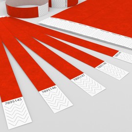 1000 Eintrittsbänder aus Tyvek zum selbst gestalten und bedrucken in Red von GA Event Solutions - Party Einlassbänder, Festival Armbänder für dein Event