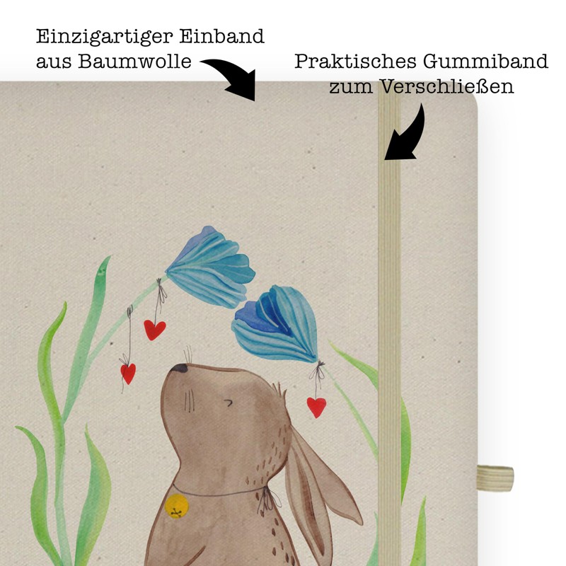 Mr. & Mrs. Panda DIN A4 Cotton Notebook Rabbit Flower