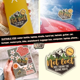 (3Pcs) Not Lost Just Taking The Scenic Route Sticker, Camping Hiking Adventure Nature 2" Waterproof Die-Cut Vinyl Sticker for Kindle Laptop Water Bottles, Phone Decal Gifts 2 Inches