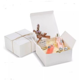 Unbranded White Gift Boxes 8X8X4 10 Pack, Kraft Paper Gift Boxes with Lids