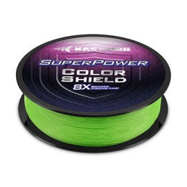 KastKing Superpower ColorShield Braided Fishing Line, Neon Green,8LB,150Yards,X8