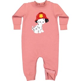 inktastic Fireman Dog, Cute Dog, Puppy, Doggo, Dalmatian Baby Fleece Romper 12 Months Mauve 39d36