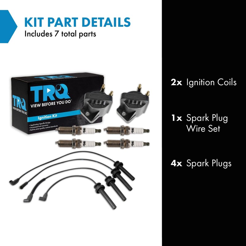 TRQ Ignition Coil and Spark Plug Kit 7 Piece Spark
