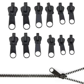 Pack of 12 Zip Repair Set, Zip Replacement Zipper, Replacement Zipper for Zips, Household Fix Zip, Universal Repair Replacement Parts