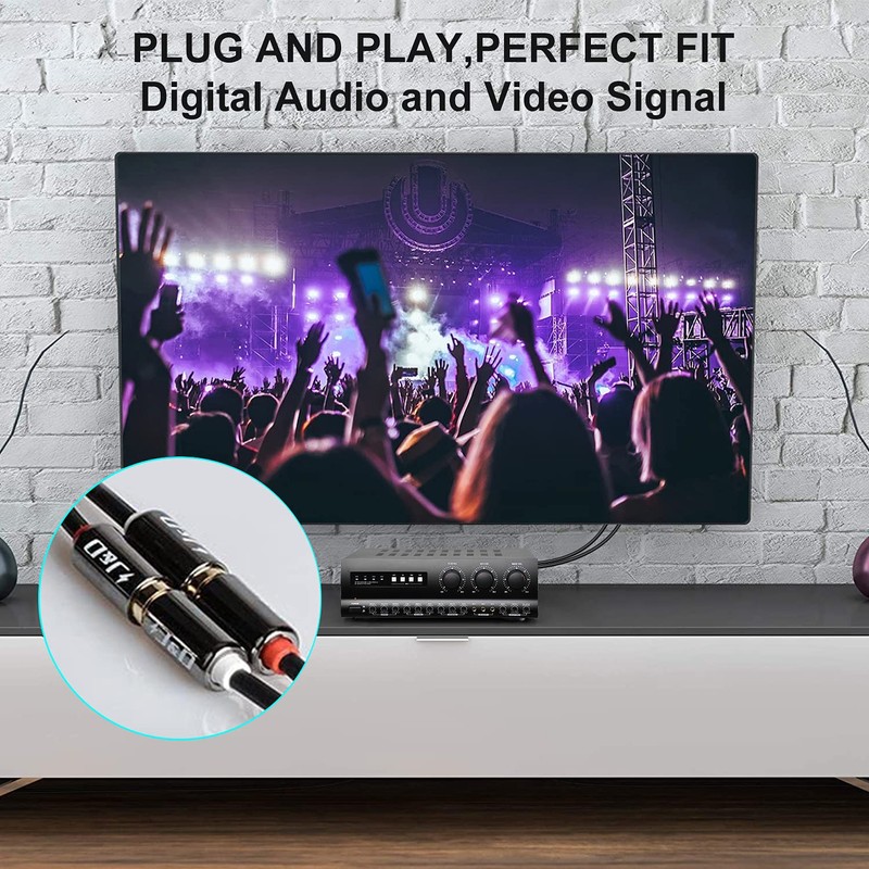 J&D 2 RCA Extension Cable, RCA Cable, Gold Plated Copper