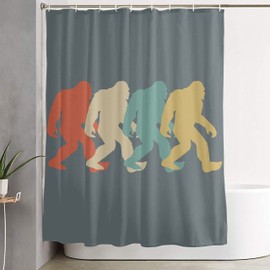MOCSONE Retro Bigfoot Sasquatch Elegant Polyester Shower Curtain Water-Repellent Shower Curtains Bathroom Sets for Home/Hotel Decor