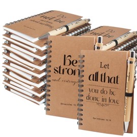 60Pcs Christian Gifts, 30 Bulk Spiral Notebooks with 30 Bible Pens, Christian Prayer Journal for Women Men, Pocket Bible Journal Notebooks for Believer, Church Supplies for Office School Visitor