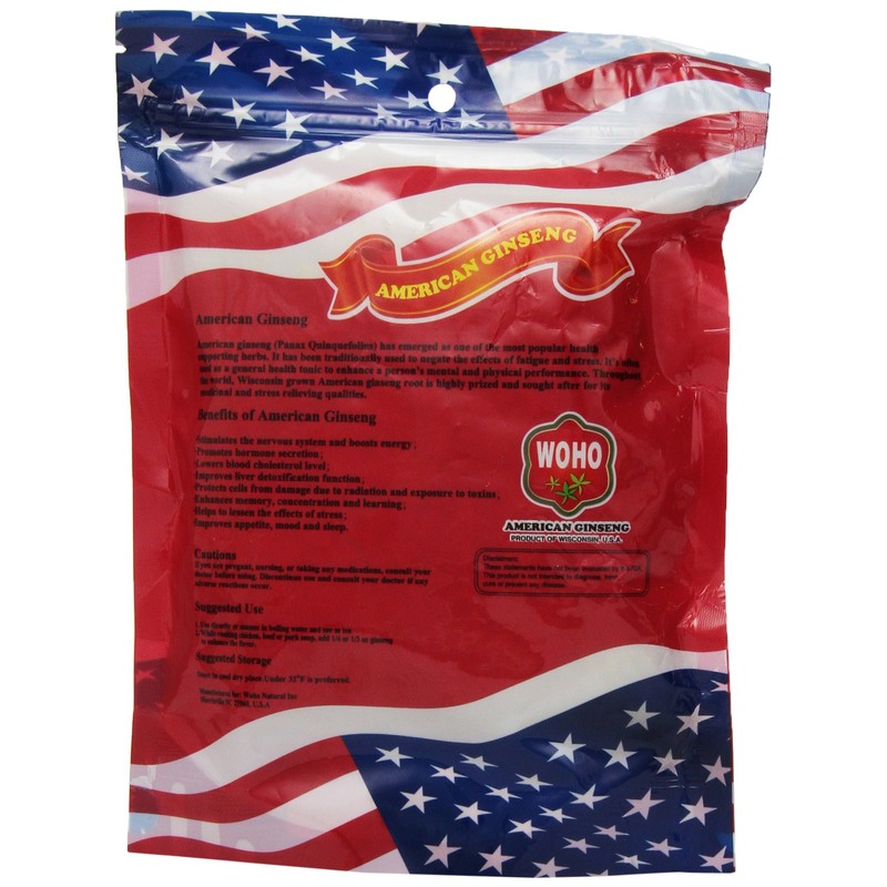 WOHO #120.8 American Ginseng Large Prong Fiber 8oz. Bag