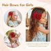 OAOLEER 2PCS Hair Bows for Girls, Red Sparkly Glitter Toddler