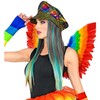 W WIDMANN MILANO Party Fashion 03008 Rainbow Hat with Hair
