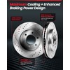 GAIASURGE Rear Drilled and Slotted Brake Rotors and Ceramic Brake