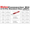 287pcs Molex 2-15 Pin 14A Connector Kit 0.093", Wire Gauge
