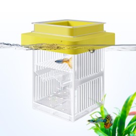 VILLNO Floating Breeding Box for Aquarium, Fish Tank Breeder Box with Hatching Box and Isolation Box, Acrylic Breeder Fish with Divider for Baby Fish Betta Clownfish and Guppy