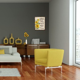 COLOR VALLEY ART - Wooden Wall Decor with Sunflower Prints, A House Blessing Religious Artwork, Housewarming Gifts for Women