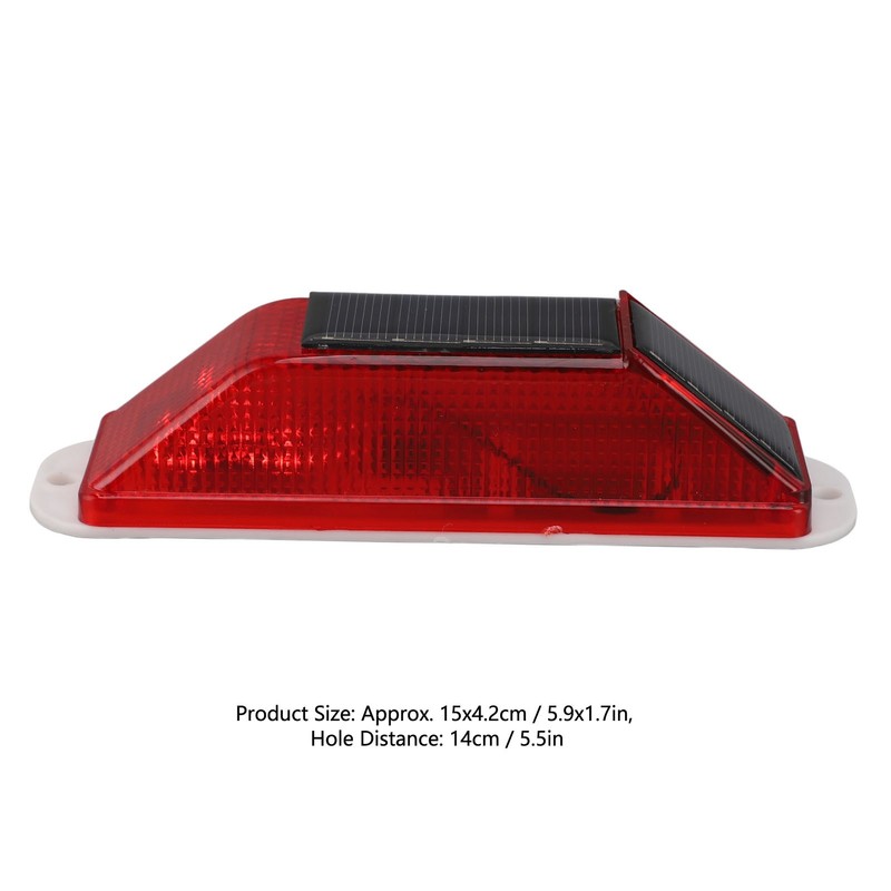 2pcs Solar Strobe Warning Light Waterproof Light Control High Bright