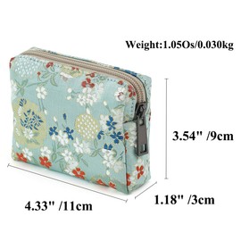 BBORGDC Floral Jacquard Makeup Bag for Women - Cute Portable Cosmetic Pouch, Toiletry Bag & Skincare Organizer with Zipper, Small Makeup Case for Travel Storage, Compact Coin Purse
