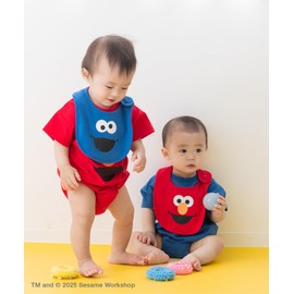 chil2 SesameStreet Bib, Set of 2, Bib for Kids, Babies, Boys, Girls, 100% Cotton, Elmo, Cookie Monster, RE, Free size