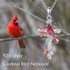 VONALA Cardinal Cross Necklace 925 Sterling Silver Red Bird Pendant