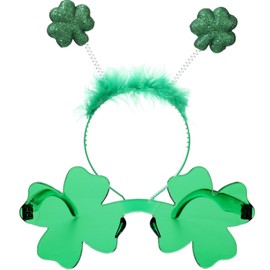 Virtue morals St Patricks Day Women's Headband and Glasses Set, St patricks Day Costume Accessories for women