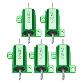 YOKIVE 5 Pcs Aluminum Case Resistor, Office LED Converter Replacement Wirewound Resistance, Great for Daily Use (Green, 25W 30 Ohm)