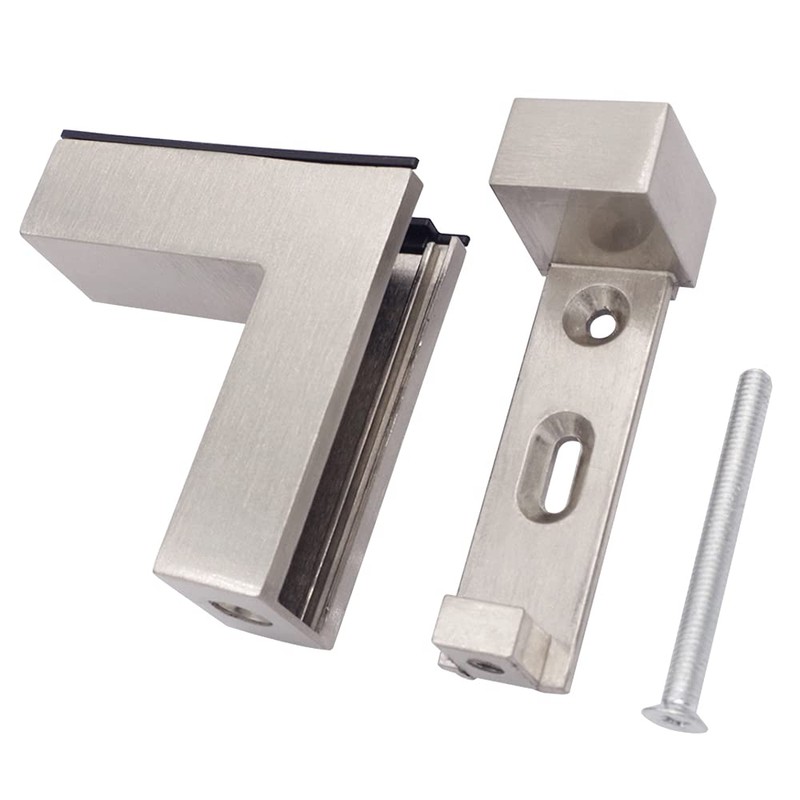 Wolfride 4 Count Silver Zinc Alloy Glass Shelf Wall Mount