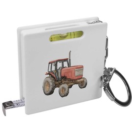 Azeeda 'Rustic Old Farm Tractor' Keyring Tape Measure/Spirit Level Tool (KM00038127)