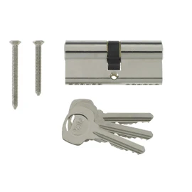 45/55 Nickel Plated Yale Euro Cylinder with 3 x Keys Standard 6-Pin Security Euro Profile Barrel Door Lock for uPVC Multpoint Mechanisms 100mm overall