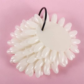 160Pcs/Set White False Nail Art Tips Display Wheel,Nail Art Polish Palette Wheels,Acrylic DIY Nail Art Practice Display with Ring Practice Palette Nail Art Polish Color Card,Practice Nail Tips Tools