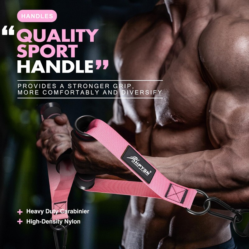 Resistance Band Handles, Replacement Handle Attachments for Cable Machine Pulleys,