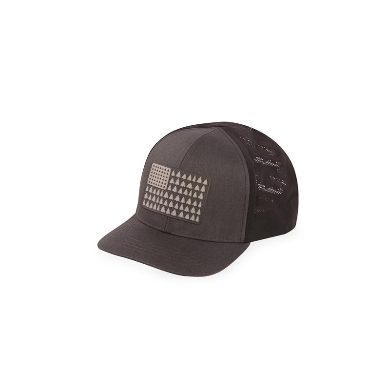 Highland Tactical Men's American Flag DEEP Woods CAMOTECH Snapback, Black