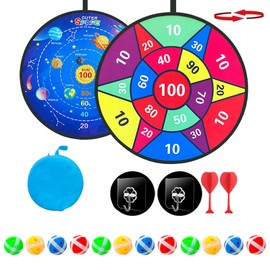 28.3 Inch Dartboard Children 72 cm, with 12 Sticky Balls, 2 Darts, Throwing Game, Indoor/Outdoor Sports Fun Party Game, Toy, Birthday Gifts for 4 5 6 7 8 9 10-12 14 Years Boys Girls