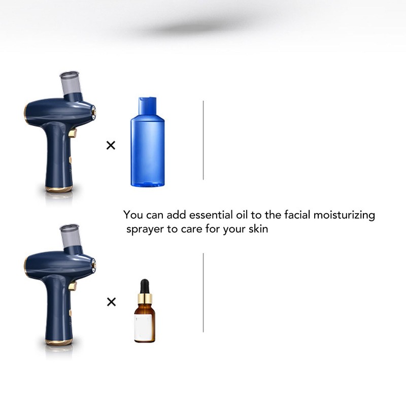 Facial Oxygen Spray Injector Red Blue Light High Pressure Fine