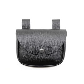 RMB® Genuine Leather Nail Bag with 1 Compartment and Lid for Closing Belt Bag, black