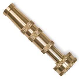 Morvat Solid Brass Heavy Duty Twist Garden Hose Nozzle, Adjustable Power Sprayer, Fits Standard Hoses, Garden Sprayer, Spray Nozzle, Power Washer Nozzle