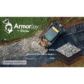 ArmorLay Commercial Grade Ground Stabilization Fabric, Underlayment (Black, 12.5' X 30')