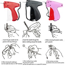 Stitch Gun,Quick Clothing Fixer Kit, Micro Stitch Gun for Clothes, Speedy Stitch Sewing Gun, Fabric Tagging Gun for Clothing with 1000 Mini Micro Fasteners & 5 Needles-RED