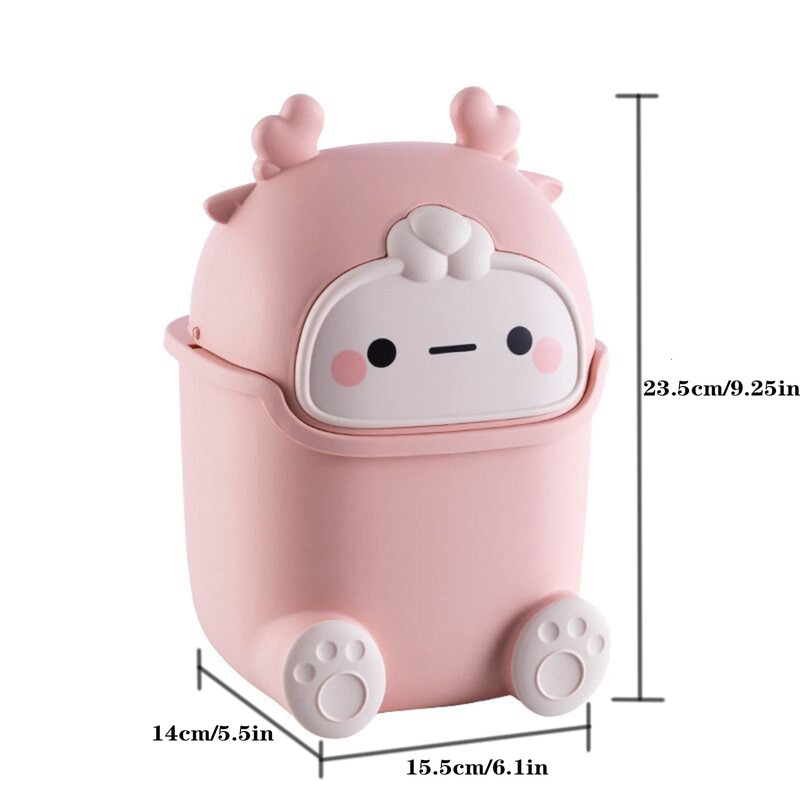 Plastic Trash can Creative Mini Desktop Trash can with lid