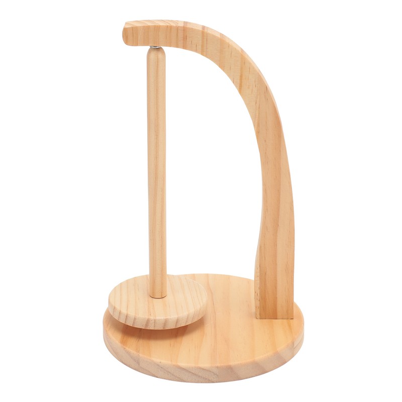 Yarn Holder Easy Installation Stable Structure Rotatable Wooden Yarn Ball