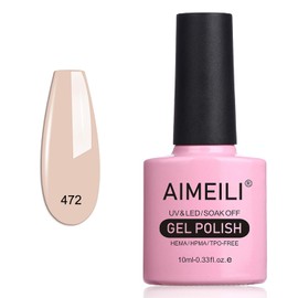 AIMEILI Semi-Permanent UV/LED Gel Nail Polish Soak Off Nude Pink White Semi-Permanent Nail Polish Long-lasting Manicure Colors - (472) 10ml