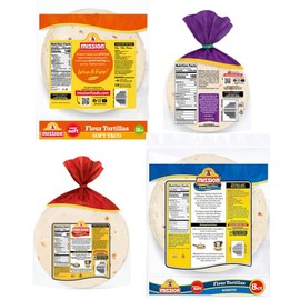 Mission Tortillas Variety Soft Taco Shells,Burrito, Fajita, Street, Taco, Shells Wraps - (Variety Pack, 1 Pack of Each Variety)
