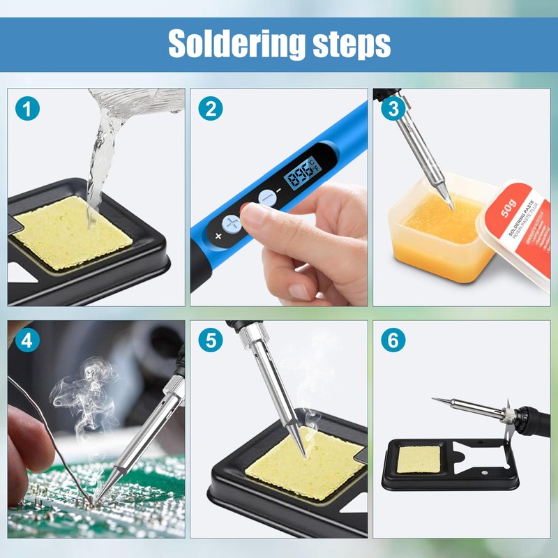 ANBES Soldering Iron Kit, 90W 110V Fast Heat up LCD