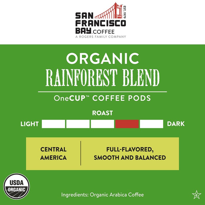 SF Bay Organic Rainforest Blend Coffee, OneCup – 12 Count