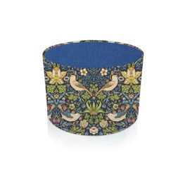 25cm (Diameter 10" x Height 7") William Morris Strawberry Thief Navy with Cobalt Blue Interior Ceiling lamp Shade