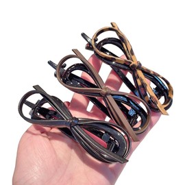 Flat Hair Clips with Bow for Women, Flat Hair Claw Clips for Thick Long Hair, Non-Slip Hair Barrettes with Bow for Women Flat Hair CLips with Hook Flat Hair Clips with Small Teeth