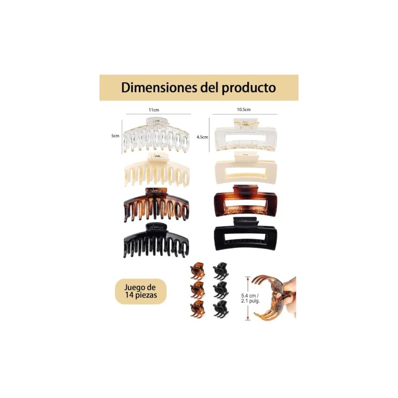 Pinzas Para Cabello de 14 Piezas,Pinzas Para El Cabello Antideslizantes