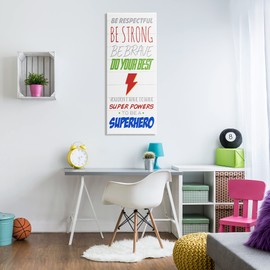 Stupell Industries Everyday Kids Superhero Phrase Do Your Best Motivation, Designed by Anna Quach Canvas Wall Art, 20 x 48, Multi